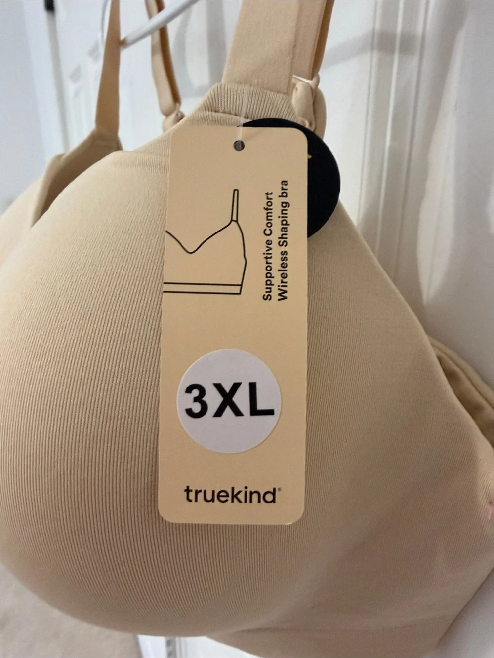 Truekind Supportive Comfort Wireless Shaping Bra Size 3XL Nude Tan NWT
